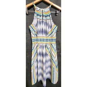 London Times Multicolored Sleeveless Womans Dress Sz 4 Geometric Spring Summer